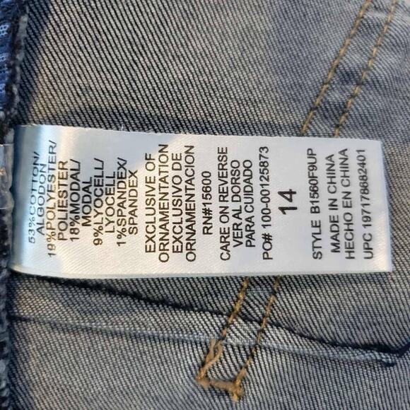 Democracy Jeans Ab Solution Womens Size 14 Blue Denim Distressed Straight - Picture 9 of 10